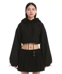 Black Crop Hoodie Jumper