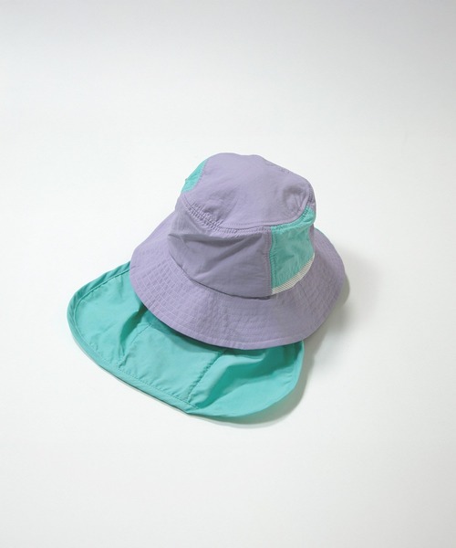 MAKE YOUR DAY（メイクユアデイ）の「ナイロンサンシールドハット（ハット・キッズ・ラベンダー/ネイビー/マルチ・50/54/56/52）」の5枚目の写真