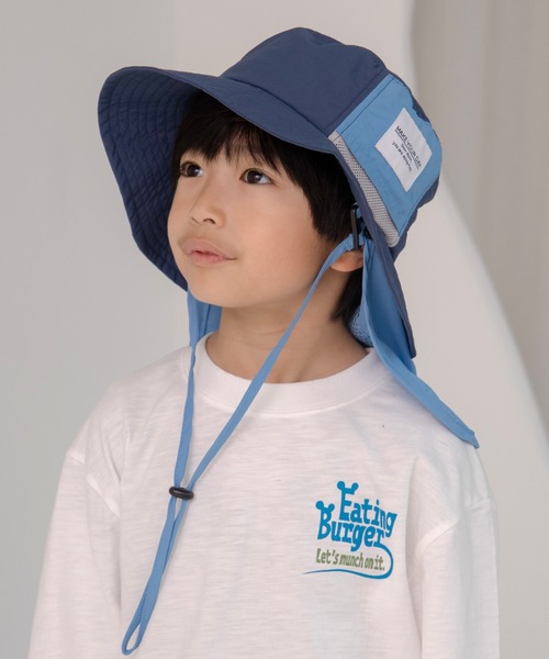 MAKE YOUR DAY（メイクユアデイ）の「ナイロンサンシールドハット（ハット・キッズ・ラベンダー/ネイビー/マルチ・50/54/56/52）」の6枚目の写真