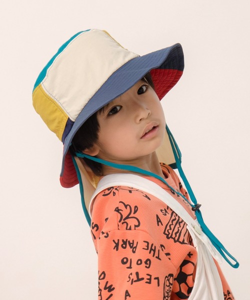MAKE YOUR DAY（メイクユアデイ）の「ナイロンサンシールドハット（ハット・キッズ・ラベンダー/ネイビー/マルチ・50/54/56/52）」の12枚目の写真