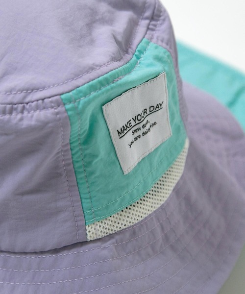 MAKE YOUR DAY（メイクユアデイ）の「ナイロンサンシールドハット（ハット・キッズ・ラベンダー/ネイビー/マルチ・50/54/56/52）」の13枚目の写真
