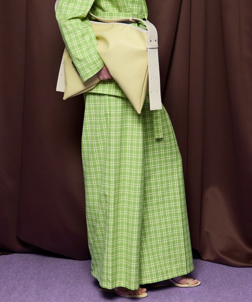 MAISON SPECIAL(メゾンスペシャル)の「Check Wide Pants/チェックワイドパンツ(その他パンツ・レディース・グリーン/ピンク・38/36)」の5枚目の写真
