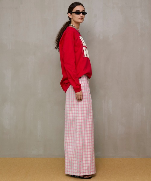 MAISON SPECIAL(メゾンスペシャル)の「Check Wide Pants/チェックワイドパンツ(その他パンツ・レディース・グリーン/ピンク・38/36)」の9枚目の写真