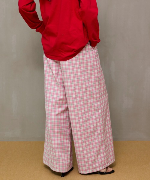 MAISON SPECIAL(メゾンスペシャル)の「Check Wide Pants/チェックワイドパンツ(その他パンツ・レディース・グリーン/ピンク・38/36)」の10枚目の写真