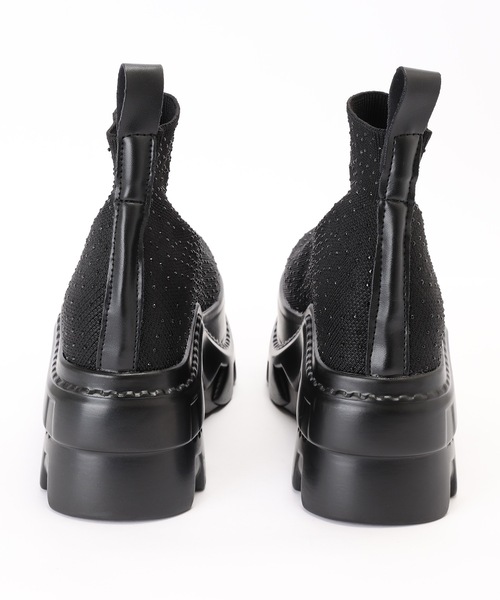 Lace Ladies(レースレディース)の「ソフト リブ 厚底 ショート ブーツ(ブーツ・レディース・ブラック・22.5cm/23cm/23.5cm/24cm/24.5cm/25cm)」の13枚目の写真