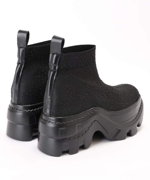 Lace Ladies(レースレディース)の「ソフト リブ 厚底 ショート ブーツ(ブーツ・レディース・ブラック・22.5cm/23cm/23.5cm/24cm/24.5cm/25cm)」の14枚目の写真