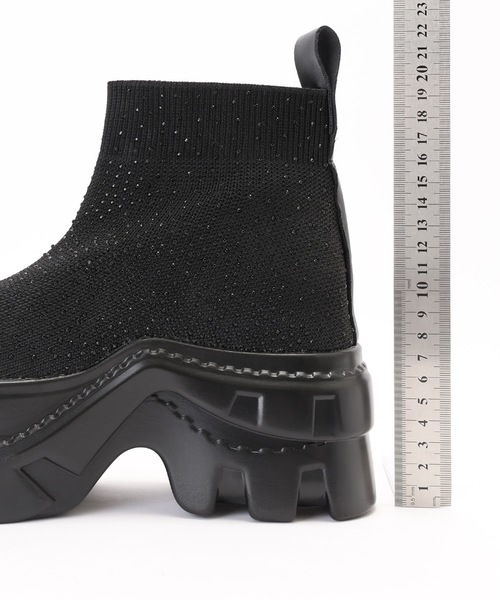 Lace Ladies(レースレディース)の「ソフト リブ 厚底 ショート ブーツ(ブーツ・レディース・ブラック・22.5cm/23cm/23.5cm/24cm/24.5cm/25cm)」の18枚目の写真