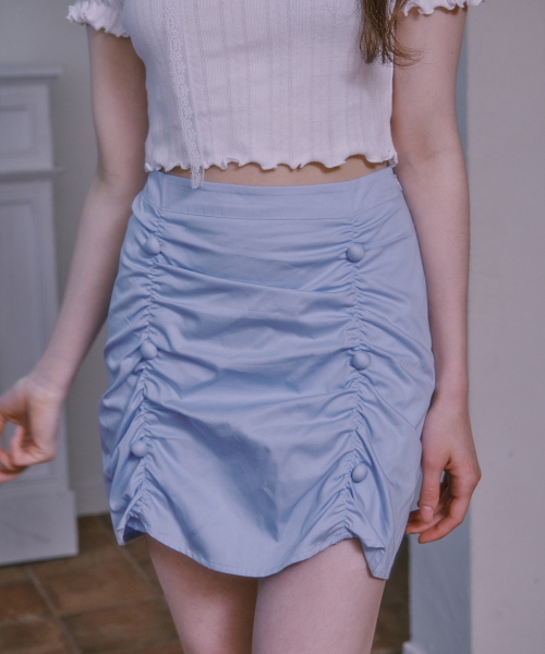 LULUCHOU（ルルシュ）の「Shirring Skirt - SKY BLUE（スカート・レディース・スカイブルー・SMALL/MEDIUM）」の2枚目の写真