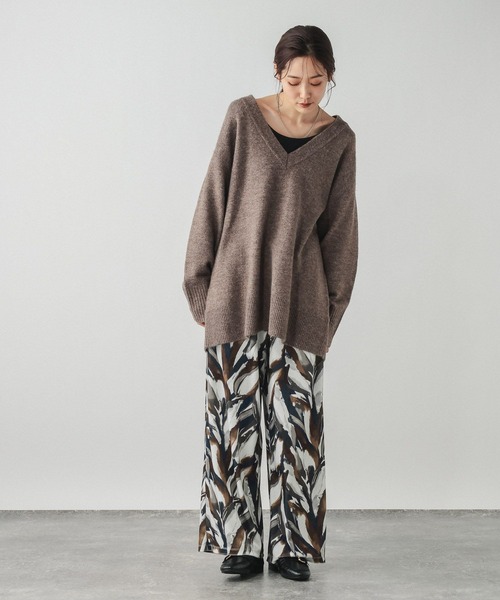 GLOBAL WORK（グローバルワーク）の「ベロアプリントイージーパンツ/634503（その他パンツ・レディース・ブラック/グレイッシュベージュ/ブラウン・MEDIUM/LARGE）」の4枚目の写真