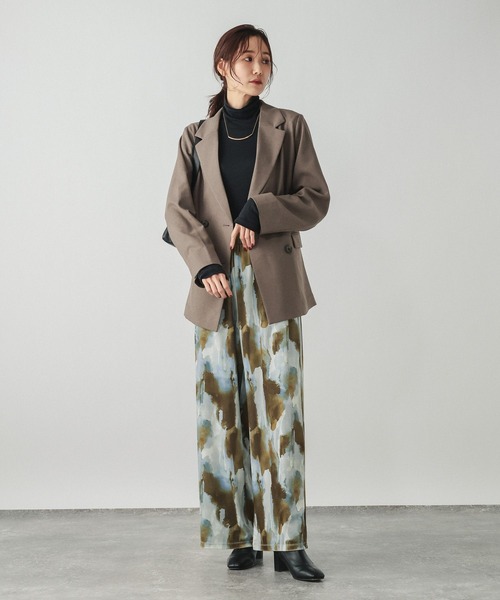 GLOBAL WORK（グローバルワーク）の「ベロアプリントイージーパンツ/634503（その他パンツ・レディース・ブラック/グレイッシュベージュ/ブラウン・MEDIUM/LARGE）」の9枚目の写真