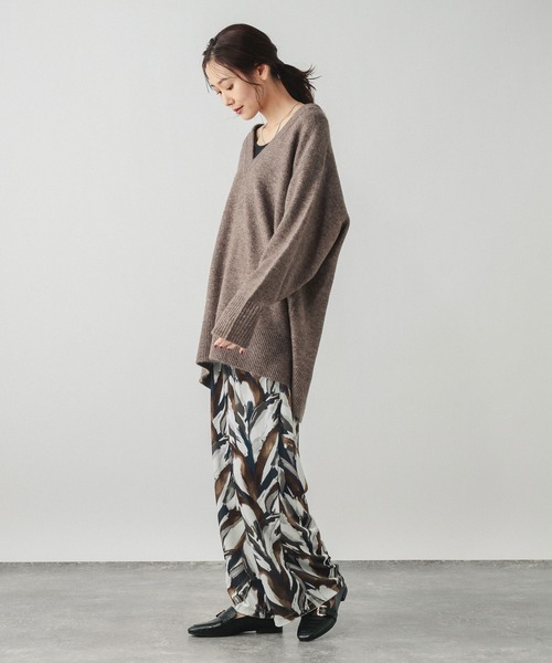 GLOBAL WORK（グローバルワーク）の「ベロアプリントイージーパンツ/634503（その他パンツ・レディース・ブラック/グレイッシュベージュ/ブラウン・MEDIUM/LARGE）」の5枚目の写真