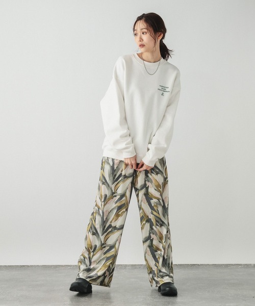 GLOBAL WORK（グローバルワーク）の「ベロアプリントイージーパンツ/634503（その他パンツ・レディース・ブラック/グレイッシュベージュ/ブラウン・MEDIUM/LARGE）」の12枚目の写真