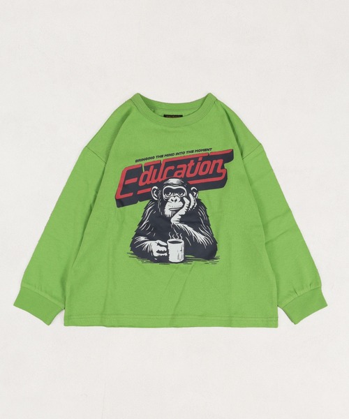 Life Support Products（ライフサポートプロダクツ）の「袖リブプリントロンT（Tシャツ/カットソー・キッズ・ホワイト系その他/サーモンピンク/ライム/チャコール/パープル/マスタード/杢グレー/ブルー/オフホワイト/ブラック・80/90/95/100/110/120/130/140/150）」の7枚目の写真