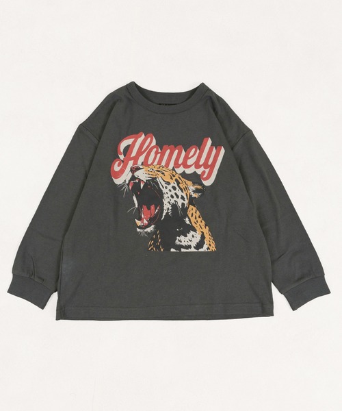 Life Support Products（ライフサポートプロダクツ）の「袖リブプリントロンT（Tシャツ/カットソー・キッズ・ホワイト系その他/サーモンピンク/ライム/チャコール/パープル/マスタード/杢グレー/ブルー/オフホワイト/ブラック・80/90/95/100/110/120/130/140/150）」の6枚目の写真