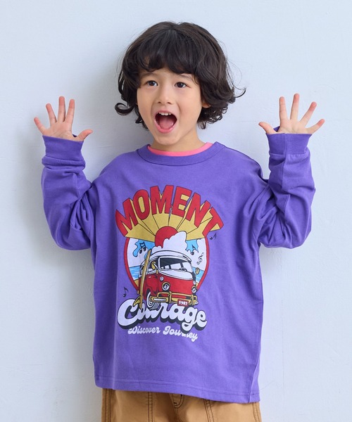 Life Support Products（ライフサポートプロダクツ）の「袖リブプリントロンT（Tシャツ/カットソー・キッズ・ホワイト系その他/サーモンピンク/ライム/チャコール/パープル/マスタード/杢グレー/ブルー/オフホワイト/ブラック・80/90/95/100/110/120/130/140/150）」の17枚目の写真