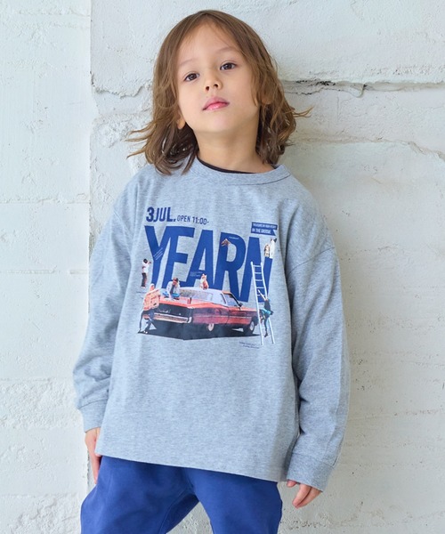 Life Support Products（ライフサポートプロダクツ）の「袖リブプリントロンT（Tシャツ/カットソー・キッズ・ホワイト系その他/サーモンピンク/ライム/チャコール/パープル/マスタード/杢グレー/ブルー/オフホワイト/ブラック・80/90/95/100/110/120/130/140/150）」の21枚目の写真