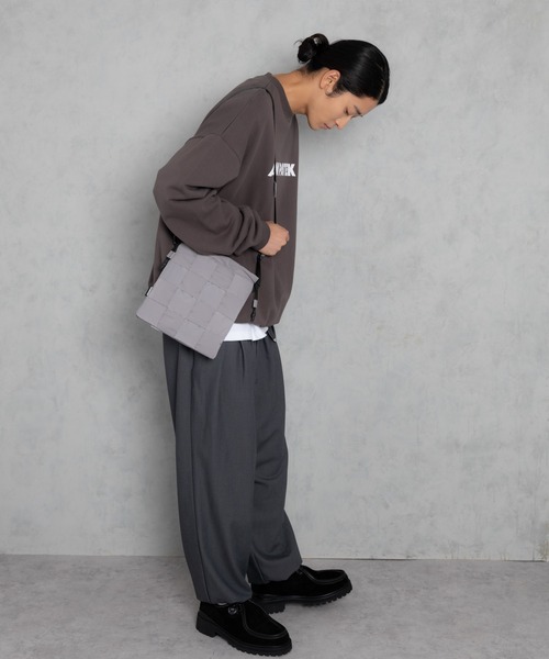 ADAM PATEK(アダムパテック)の「【ADAMPATEK/アダムパテック】braided polyester drawstring bag / 編み込みナイロン巾着バッグ(ショルダーバッグ・メンズ・グレー/ブラック・FREE)」の14枚目の写真