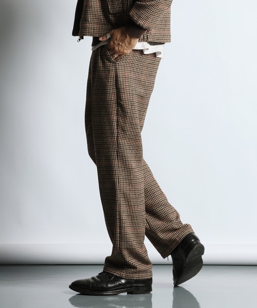 The DUFFER of ST.GEORGE（ザダファーオブセントジョージ）の「TECH TWEED SLACKS：テックツイード レギュラーフィット スラックス（スラックス・メンズ・チャコールグレー/ベージュ・MEDIUM/LARGE/X-LARGE）」の9枚目の写真