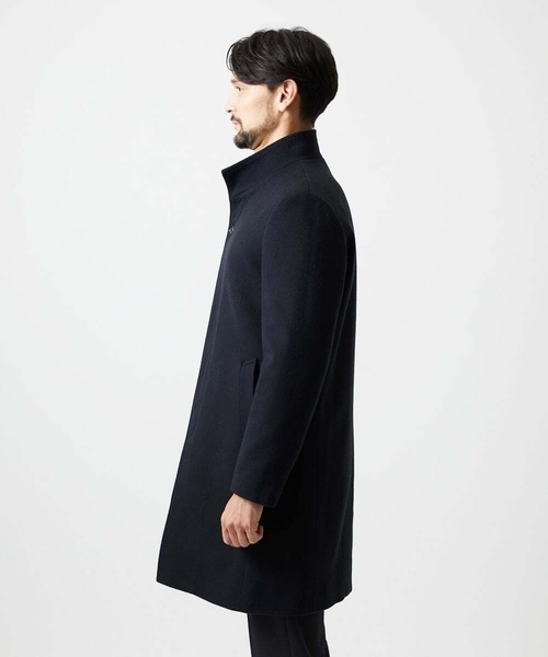 MICHEL KLEIN HOMME (ミッシェルクランオム)の「スタンドカラーロングコート(ステンカラーコート・メンズ・ブラウン/ベージュ/ネイビー・MEDIUM/LARGE/X-LARGE)」の6枚目の写真