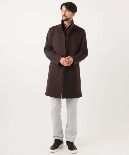 MICHEL KLEIN HOMME (ミッシェルクランオム)の「スタンドカラーロングコート(ステンカラーコート・メンズ・ブラウン/ベージュ/ネイビー・MEDIUM/LARGE/X-LARGE)」の21枚目の写真
