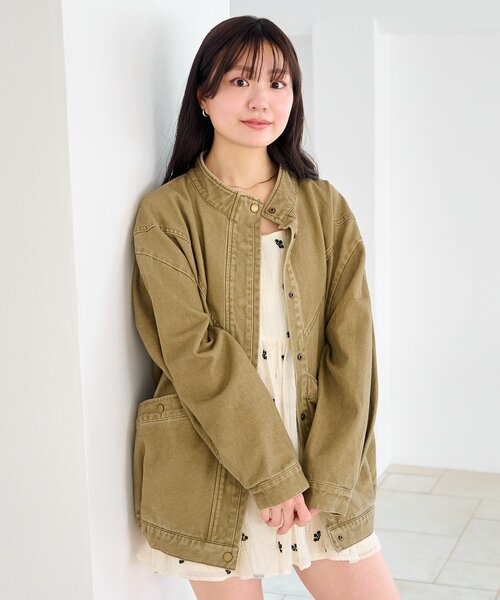 Kastane（カスタネ）の「【ティペット付き/WEB先行】カラーツイルレース付きジャケット（その他アウター・レディース・ブラック/ピンク/イエロー/ベージュ・FREE）」の18枚目の写真