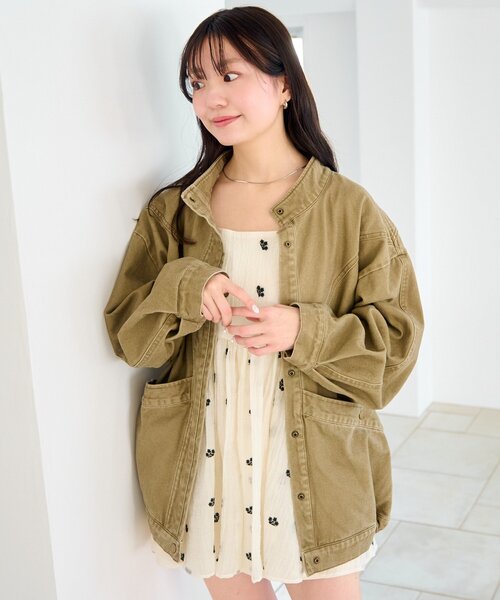 Kastane（カスタネ）の「【ティペット付き/WEB先行】カラーツイルレース付きジャケット（その他アウター・レディース・ブラック/ピンク/イエロー/ベージュ・FREE）」の19枚目の写真