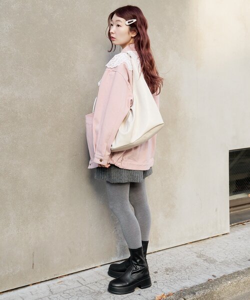 Kastane（カスタネ）の「【ティペット付き/WEB先行】カラーツイルレース付きジャケット（その他アウター・レディース・ブラック/ピンク/イエロー/ベージュ・FREE）」の14枚目の写真