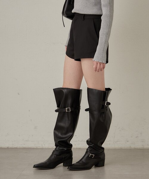 mline（エムライン）の「[mline]コンパクト ショートパンツ（その他パンツ・レディース・チャコールグレー/ブラック・1/2）」の5枚目の写真