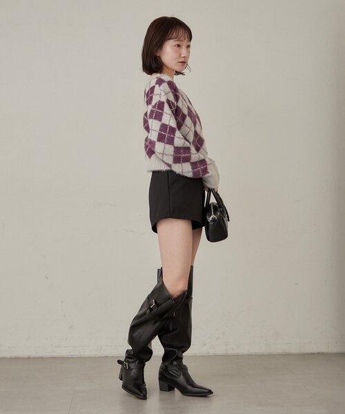 mline（エムライン）の「[mline]コンパクト ショートパンツ（その他パンツ・レディース・チャコールグレー/ブラック・1/2）」の7枚目の写真