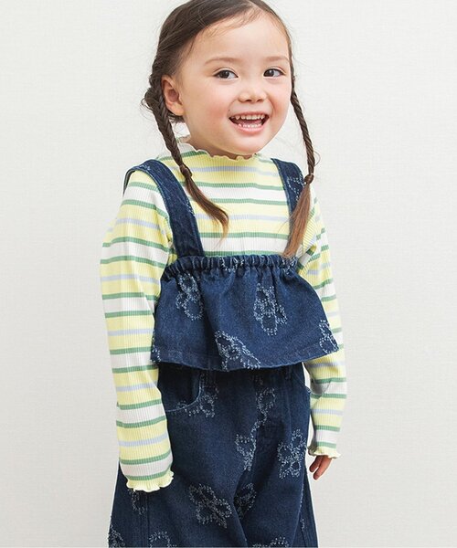 BREEZE(브리즈)의 「플라워 데님 비스체_주니어 대응(베스트)」｜네이비