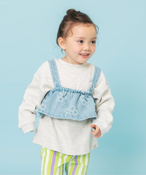 BREEZE(브리즈)의 「플라워 데님 비스체_주니어 대응(베스트)」｜삭스 블루