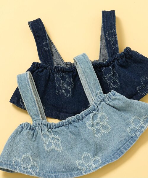 BREEZE(ブリーズ)の「フラワーデニムビスチェ_ジュニア対応(ベスト・キッズ・サックスブルー/ネイビー・140/130/90/120/110/100/80)」の12枚目の写真