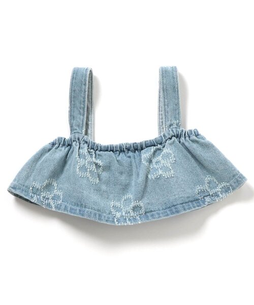 BREEZE(ブリーズ)の「フラワーデニムビスチェ_ジュニア対応(ベスト・キッズ・サックスブルー/ネイビー・140/130/90/120/110/100/80)」の7枚目の写真