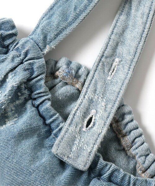 BREEZE(ブリーズ)の「フラワーデニムビスチェ_ジュニア対応(ベスト・キッズ・サックスブルー/ネイビー・140/130/90/120/110/100/80)」の5枚目の写真