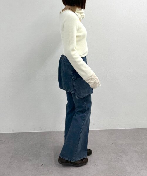 w closet(ダブルクローゼット)の「シャギーレイヤードニット(ニット/セーター・レディース・アイボリー/チャコールグレー/ブラウン・FREE)」の10枚目の写真