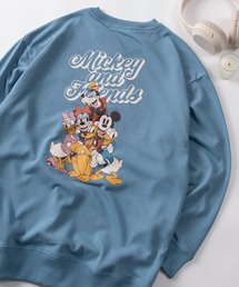 【71】【Disney/ディズニー】ミッキーマウス/トイストーリー 裏毛 クルーネック スウェット/バックプリント/レディース