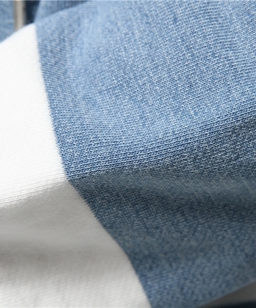 OUTLET（アウトレット）の「【Ciaopanic】インディゴ太ボーダープルパーカー（パーカー・メンズ・ネイビー/ブルー・LARGE/MEDIUM）」の4枚目の写真