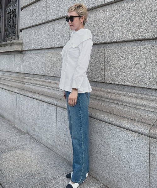 JENNE(ジェンヌ)の「クラシカルショールブラウス(その他トップス・レディース・ホワイト・LARGE/MEDIUM/SMALL)」の5枚目の写真