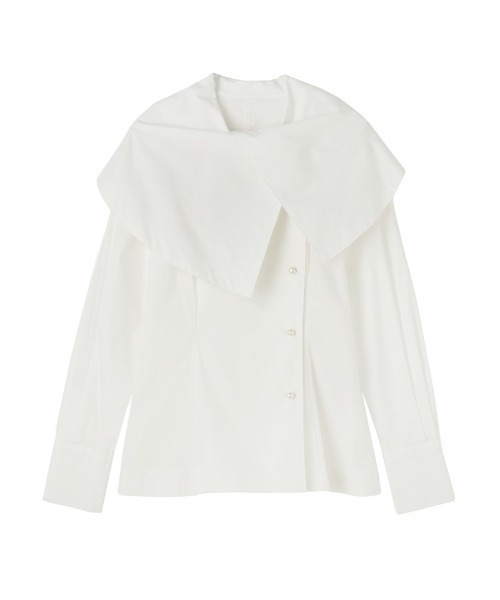 JENNE(ジェンヌ)の「クラシカルショールブラウス(その他トップス・レディース・ホワイト・LARGE/MEDIUM/SMALL)」の13枚目の写真