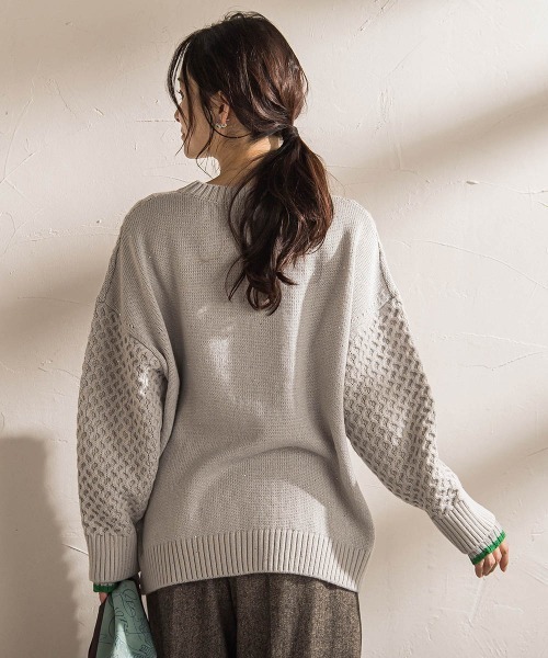 LAUTREAMONT(ロートレアモン)の「【WEB限定】ケーブル柄編みニット≪洗える≫(ニット/セーター・レディース・ホワイト/ライトグレー/ネイビー・9号)」の19枚目の写真