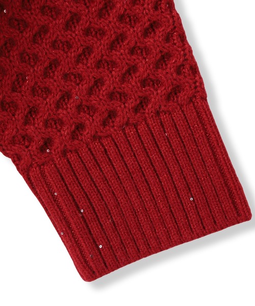 LAUTREAMONT(ロートレアモン)の「【WEB限定】ケーブル柄編みニット≪洗える≫(ニット/セーター・レディース・ホワイト/ライトグレー/ネイビー・9号)」の7枚目の写真