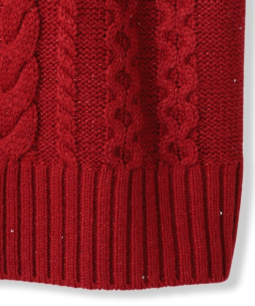 LAUTREAMONT(ロートレアモン)の「【WEB限定】ケーブル柄編みニット≪洗える≫(ニット/セーター・レディース・ホワイト/ライトグレー/ネイビー・9号)」の8枚目の写真