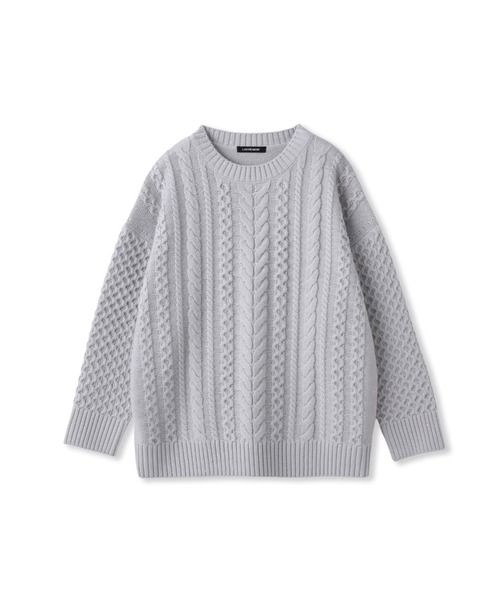 LAUTREAMONT(ロートレアモン)の「【WEB限定】ケーブル柄編みニット≪洗える≫(ニット/セーター・レディース・ホワイト/ライトグレー/ネイビー・9号)」の16枚目の写真