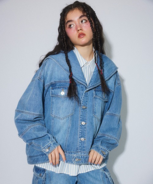 Candy Stripper(キャンディストリッパー)の「SAILOR DENIM ジャケット(デニムジャケット・レディース・ライトインディゴブルー/ブルー系その他・FREE)」の5枚目の写真