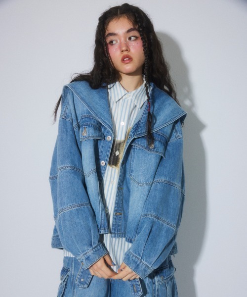 Candy Stripper(キャンディストリッパー)の「SAILOR DENIM ジャケット(デニムジャケット・レディース・ライトインディゴブルー/ブルー系その他・FREE)」の6枚目の写真