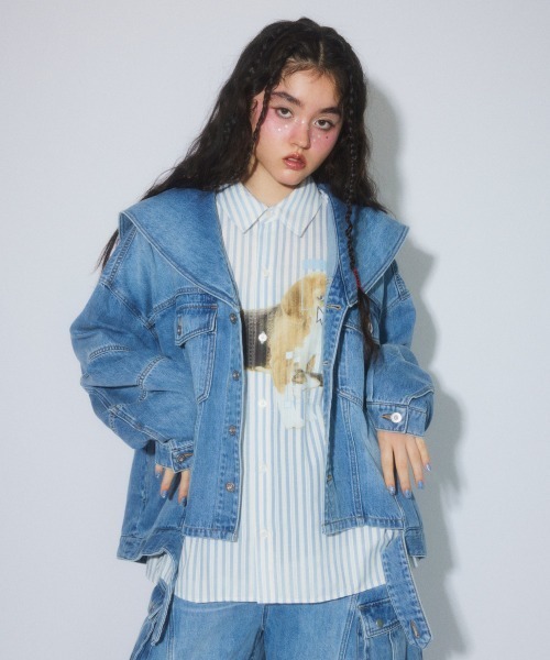 Candy Stripper(キャンディストリッパー)の「SAILOR DENIM ジャケット(デニムジャケット・レディース・ライトインディゴブルー/ブルー系その他・FREE)」の7枚目の写真