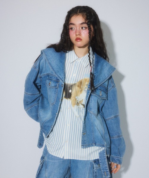 Candy Stripper(キャンディストリッパー)の「SAILOR DENIM ジャケット(デニムジャケット・レディース・ライトインディゴブルー/ブルー系その他・FREE)」の8枚目の写真