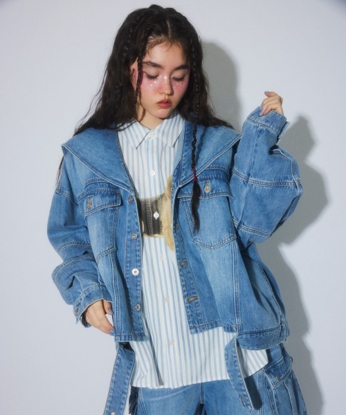 Candy Stripper(キャンディストリッパー)の「SAILOR DENIM ジャケット(デニムジャケット・レディース・ライトインディゴブルー/ブルー系その他・FREE)」の10枚目の写真