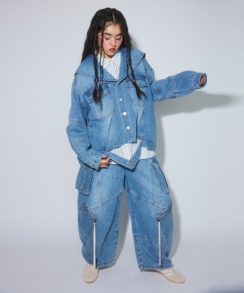 Candy Stripper(キャンディストリッパー)の「SAILOR DENIM ジャケット(デニムジャケット・レディース・ライトインディゴブルー/ブルー系その他・FREE)」の16枚目の写真