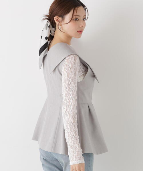 a/mie(アミー)の「<ウォッシャブル><a>ストレッチレース / 1216169200(Tシャツ/カットソー・レディース・ホワイト/ブラック・MEDIUM/SMALL)」の22枚目の写真